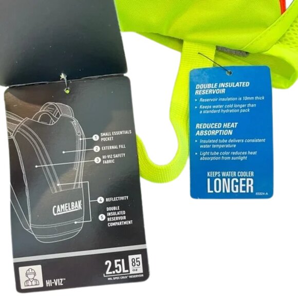 🚧 NWT! CAMELBAK Hi-Viz 85oz 2.5L Mil Spec, Bright & Reflective for Activities! - Picture 7 of 10